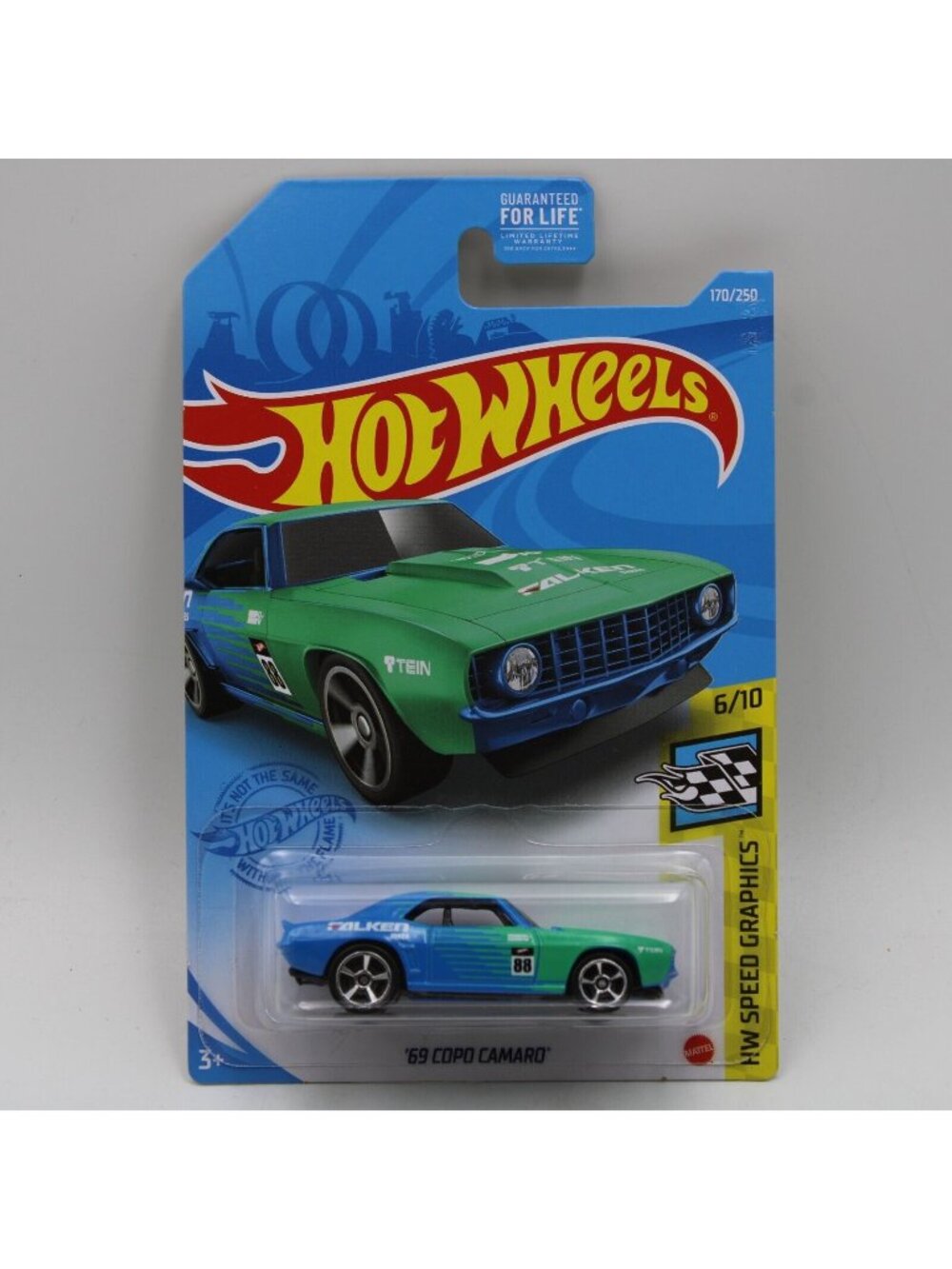 Hot Wheels '69 Chevy Copo Camaro Blue HW Speed Graphics 6/10 170/250 Falken Tire